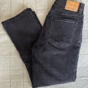 Denim Forum Arlo High Rise Straight Jean in “Black Eyeliner”